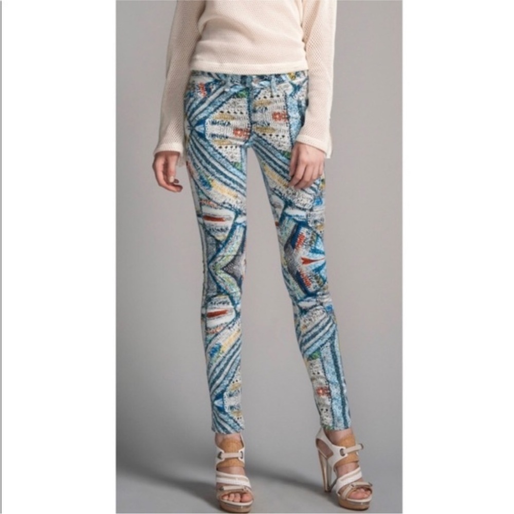 Rag & Bone Surf Knit Legging Retro Colorful Abstract Printed Skinny Jean EUC 25